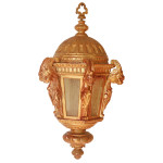 844 1920’s Vintage Carved Wood Lantern